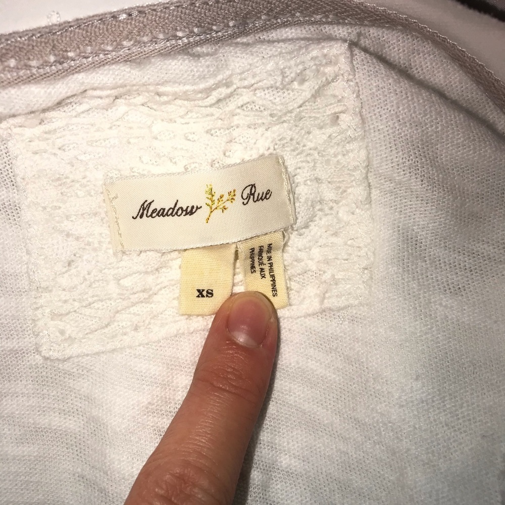 Anthropologie Meadow Rue White Melia Peplum Top - Picture 6 of 7